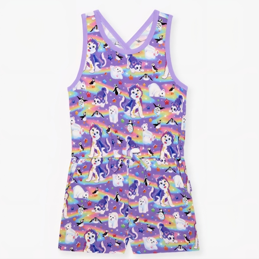 Posh Peanut X Lisa Frank Tikanni Criss-Cross Romper 3T/4T NWOT